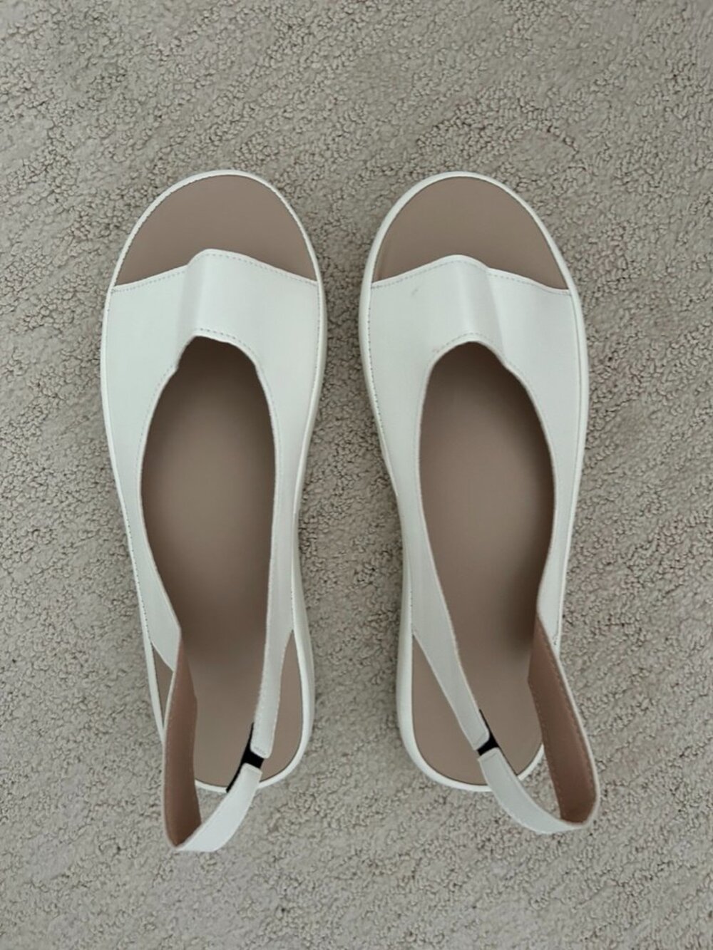 White platform sandals